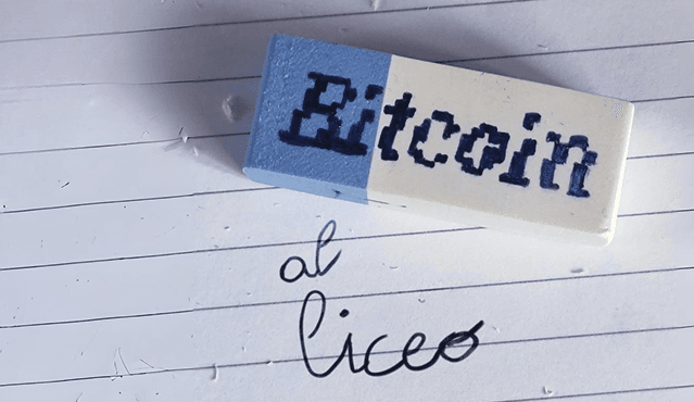 Locandina Bitcoin al Liceo di BitPolito